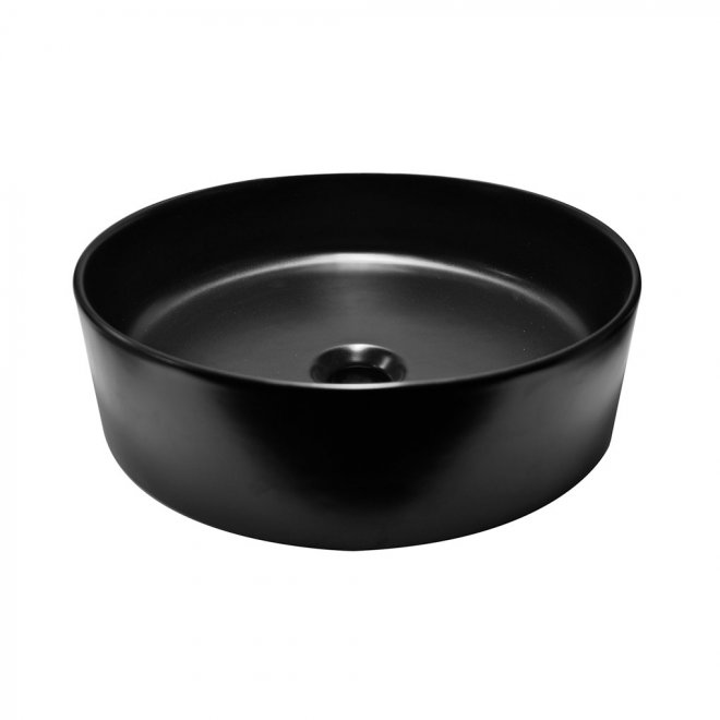 Wiesbaden Link Waskom Rond Keramiek 40x12cm Mat Zwart